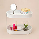 Bath 2 Katlı Oval Organizer - Beyaz - 32,5x19 cm