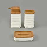 Bath Luna Kare 5 li Banyo Seti - Beyaz