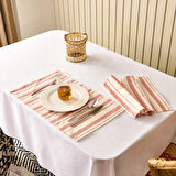 Soft Alno 2'li Amerikan Servis - Ekru / Kiremit - 30x50 cm