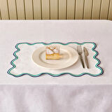 Soft Nonna Amerikan Servis - Yeşil / Mavi - 30x50 cm