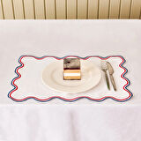 Soft Nonna Amerikan Servis - Mavi / Kırmızı - 30x50 cm