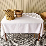 Soft Elegant Masa Örtüsü - Beyaz - 140x200 cm