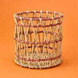 Living Granny Summer Silindir Dekoratif Sepet - Bej - 20x20 cm