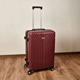 Vertical Line Orta Boy ABS Valiz - Bordo - 66x45x26 cm