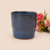 PROFESSIONAL London Reaktif Seramik Saksı - Mavi - 11,5x12,5 cm