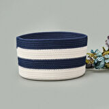 Living Nautical Fun Büyük Dekoratif Sepet - Siyah / Beyaz - 22x12 cm