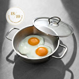 Silver Paslanmaz Çelik Sahan Seti - Gri - 18 cm + 20 cm