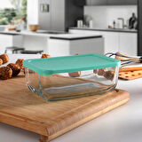 Snow Box Saklama Kabı - Şeffaf / Yeşil - 1,2 lt