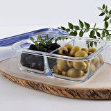 Lockie&Lock Saklama Kabı - Şeffaf / Mavi - 1010 ml