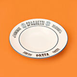 Kitchen Spaghetti Pasta Makarna Tabağı - Beyaz - 27 cm