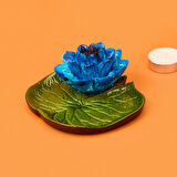 Deco Lotus Dekoratif Tabak - Mavi - 12 cm