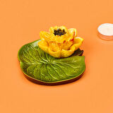Deco Lotus Dekoratif Tabak - Sarı - 12 cm