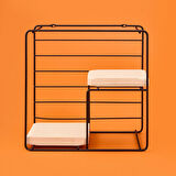 Dekoratif Dörtgen Raf - Siyah - 30 cm