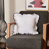 Soft Elegant Kırlent - Beyaz - 40x40 cm