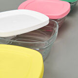 Glass 4 You 4'lü Kapaklı Cam Saklama Kabı - Renkli - 310 ml