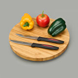 12'li Et Bıçağı Seti - Şeffaf / Gri - 22,8 cm