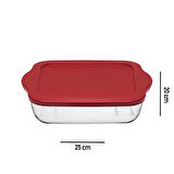 59034T00 Kapaklı Kare Borcam - 25x22 cm