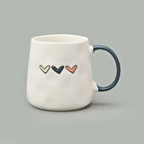 Kitchen Kalp Desenli Kupa - Krem - 450 ml