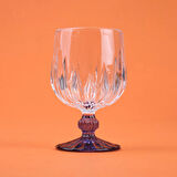 Kitchen Ayaklı Borosilikat Cam Bardak - Mavi / Şeffaf - 210 ml