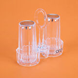 Akrilik Tuzluk Seti - Şeffaf - 7 cm