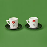 LMB-I02 Sevgi Temalı 2'li Fincan Takımı - Renkli - 90 ml