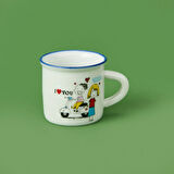 I Love You Desenli Türk Kahvesi Fincanı - Asorti - 80 ml