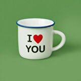 I Love You Desenli Türk Kahvesi Fincanı - Asorti - 80 ml