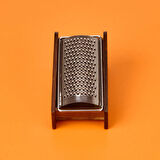 Akasya Hazneli Sarımsak Rendesi - Kahverengi - 13x7x6 cm