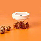 Vakumlu Erzak Kavanozu - Beyaz / Şeffaf - 690 ml