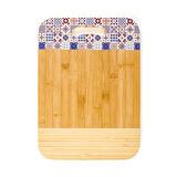 Desenli Bambu Kesme Tahtası - Bej - 36x25,5 cm