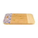 Desenli Bambu Kesme Tahtası - Bej - 36x25,5 cm