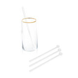 Time 4'lü Cam Latte Kaşığı - Şeffaf - 21 cm