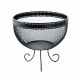 Design Aleyna Ayaklı Metal Meyvelik - Siyah
