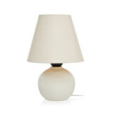 Luce 12'lik Top Abajur Küçük Seramik - Beyaz / Krem