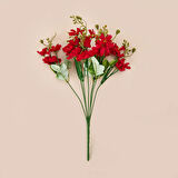 Dekoratif Yapay Papatya - Bordo - 34 cm