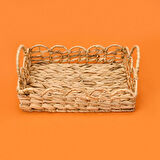 Su Sümbülü Dekoratif Tepsi - Kahverengi - 35x28 cm