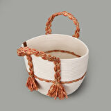 Living Urban Delight Dekoratif Sepet - Krem / Turuncu - 25x21 cm