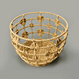 Living Sun Madness Örgü Dekoratif Sepet - Bej - 35x25 cm