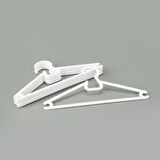 6'lı Çocuk Plastik Elbise Askısı - Beyaz