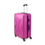 Travel Star Büyük Boy ABS Valiz - Pembe - 76x52x30 cm