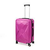 Travel Star Orta Boy ABS Valiz - Pembe - 66x45x26 cm