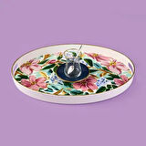 Kitchen Flowely Oval Tepsi - Renkli - 42 cm