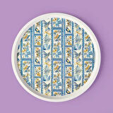 Kitchen Blue Toya Yuvarlak Tepsi - Renkli - 36x36 cm