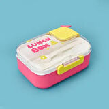 Lunch Box Yemek Kabı - Pembe / Sarı - 1,1 lt