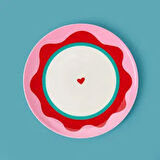 Kitchen Granny Tatlı Tabağı - Pembe / Kırmızı - 19 cm