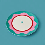 Kitchen Granny Tatlı Tabağı - Yeşil / Pembe - 19 cm