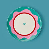 Kitchen Granny Tatlı Tabağı - Yeşil / Pembe - 19 cm