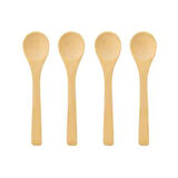 4'lü Bambu Baharat ve Çay Kaşığı - Kahverengi