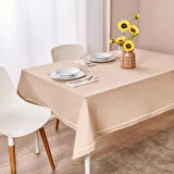 Soft Biyeli Masa Örtüsü - Bej - 140x180 cm