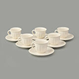 Kitchen Olympos 6'lı Kahve Fincanı Takımı - Krem - 90 ml